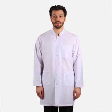 Samteks Uzun Boy Hakim Yaka Erkek Önlük - Beyaz