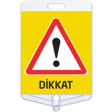 MFK MFK9304 Çift Taraflı Dikdörtgen Dikkat Uyarı Levhası