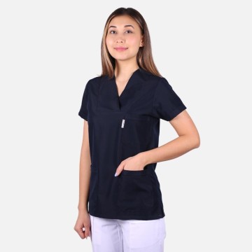 Önlük Zarf Yaka Bayan - Saks-Mavi - 46