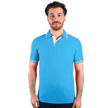 Lakos T-Shirt Penyeye Penye Çizgili Polo Yaka