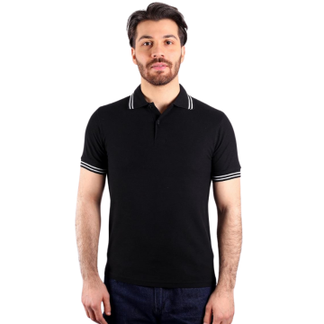 Lakos T-Shirt Penyeye Penye Çizgili Polo Yaka