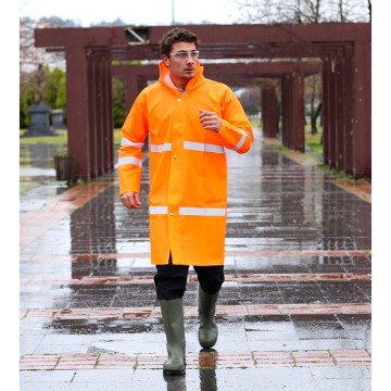 Yağmurluk  Dizaltı Reflektörlü 40 Mic. TURUNCU 