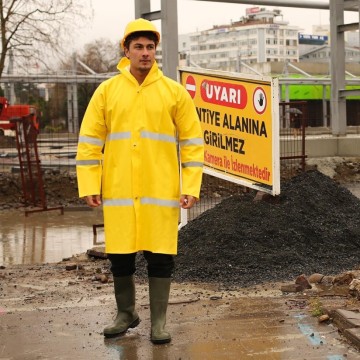 Yağmurluk Dizaltı  Reflektörlü 40 Mic. SARI
