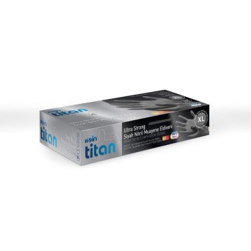 Ultra Kalın Siyah Nitril Eldiven Koin Titan 50 Adet