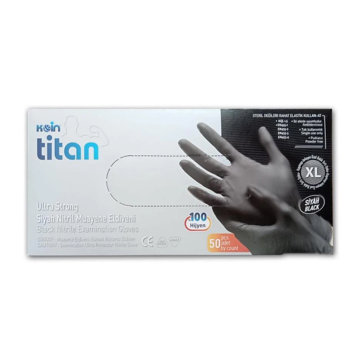 Nitril Eldiven Siyah Koin/Titan 100 Adet